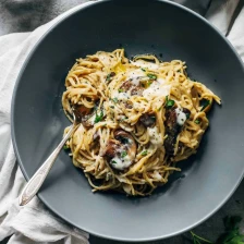 Creamy Garlic Herb Mushroom Spaghetti Recipe Page