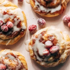 Cream Cheese Danishes with Sugared Cranberries and Vanilla Butter Glaze Recipe Page