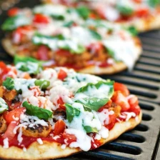 Grilled Chicken Sausage, Spinach, and Mozzarella Pizza Recipe Page