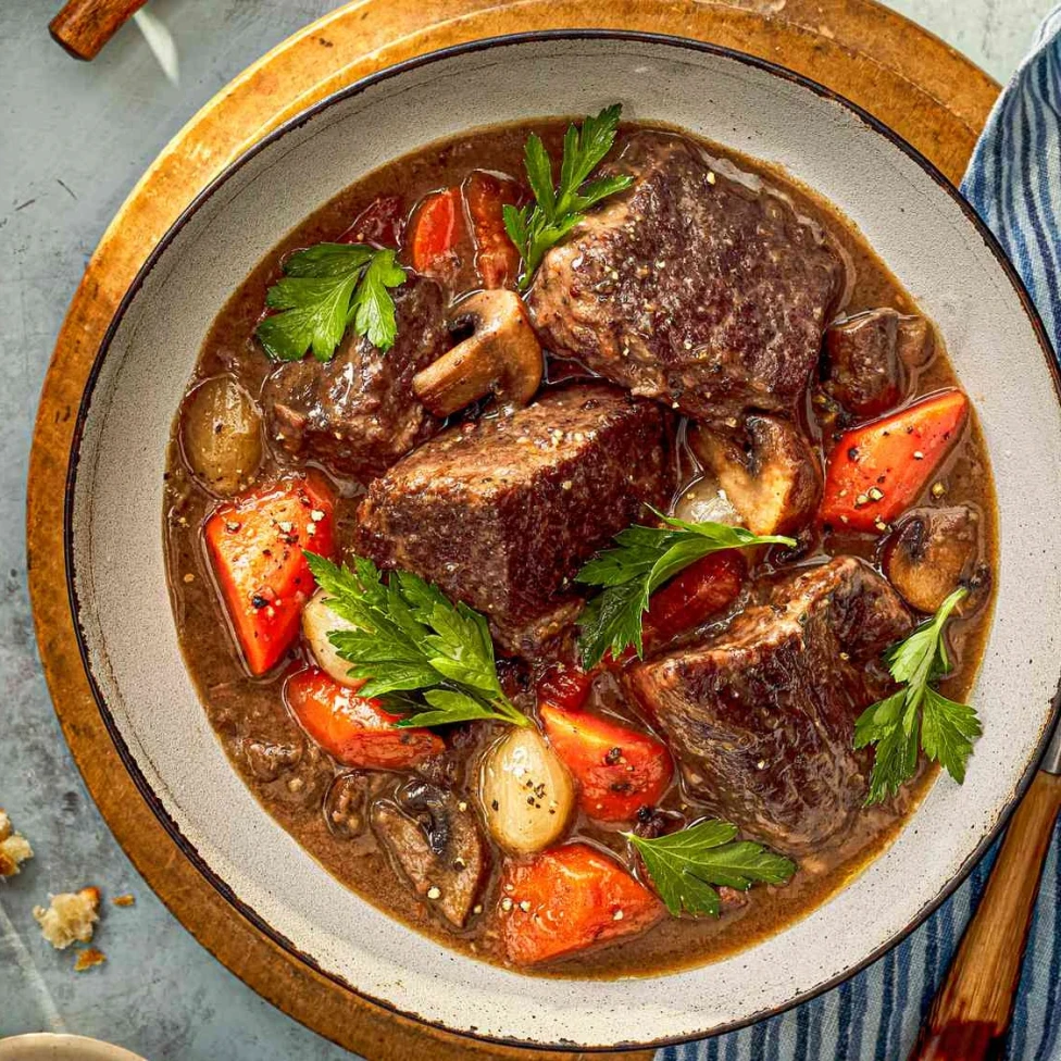 Foryoueats: Boeuf Bourguignon (Beef Stew With Red Wine, Mushrooms, and Bacon)