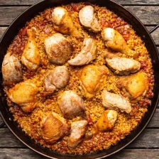Grilled Chicken And Pork Paella Recipe Page