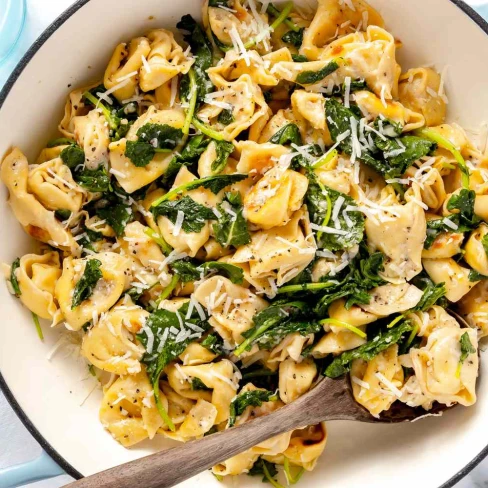 Skillet Cacio E Pepe Tortellini With Wilted Greens Image