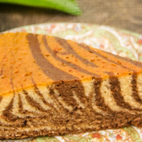 Chocolate &amp; Orange Zebra Cake Aka Tiger Cake Image