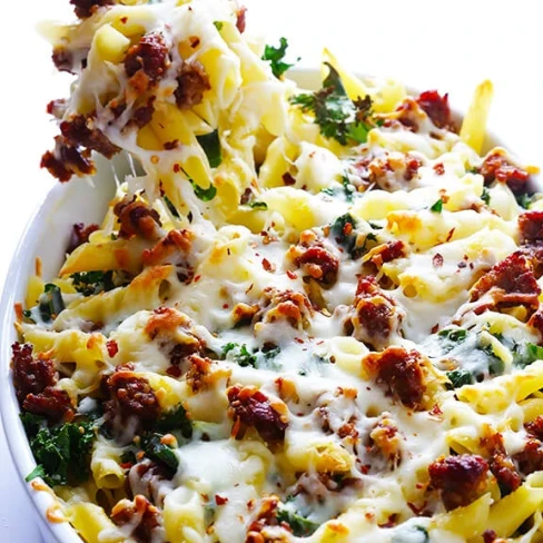 5-Ingredient Italian Sausage and Kale Baked Ziti Image