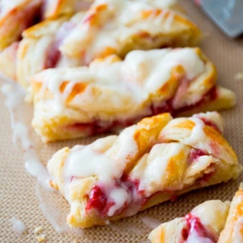 Iced Raspberry Danish Braid Image