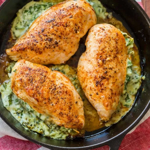 Cheesy Spinach Stuffed Chicken Breasts Image