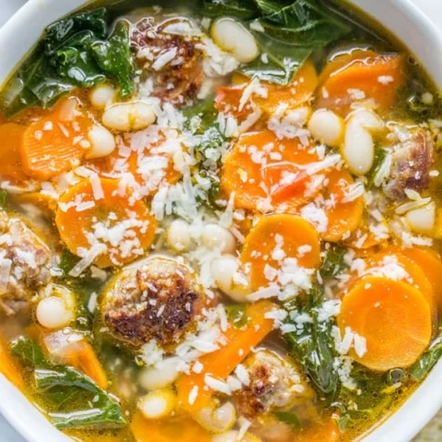 White Bean Sausage and Kale Soup Recipe Image