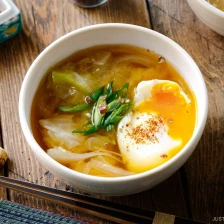 Cabbage and Onsen Tamago Miso Soup Recipe Page