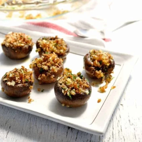 Vegetarian Garlic Stuffed Mushrooms Image