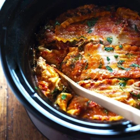 Super Easy Skinny Veggie Crockpot Lasagna Image