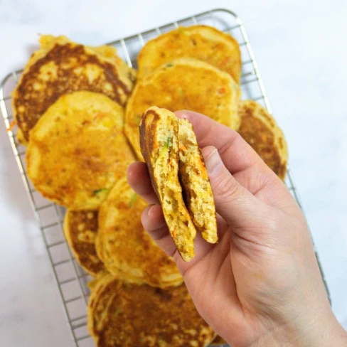 Kid-Requested Easy Cheesy Savory Vegetable Pancakes Image