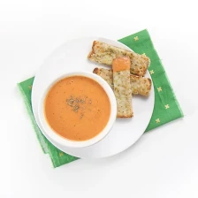 Easy Tomato Soup with Cheesy Bread Dippers Recipe Page