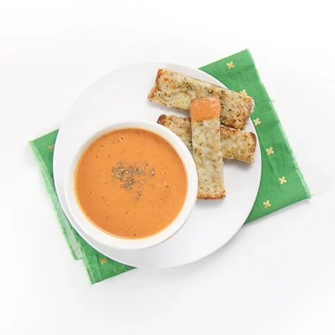 Easy Tomato Soup with Cheesy Bread Dippers Image