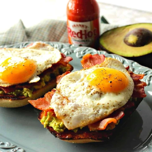 Avocado Toast With Bacon And Egg Image